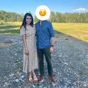 Floral print open back midi dress